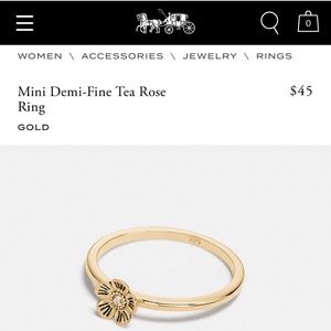 Coach tea rose ring gold